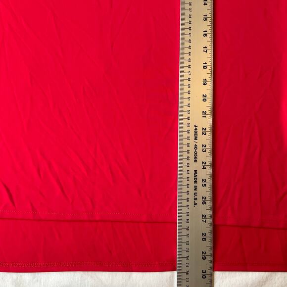 Susan Graver Women Blouse size XL Short Sleeve Crew neck Stretchy High Low Red - Picture 4 of 7